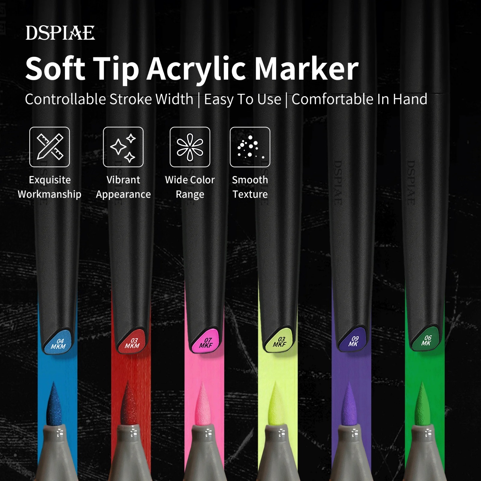 DSPIAE Soft Tip Water Based Ma - đánh giá và giá Metallic Paint Set