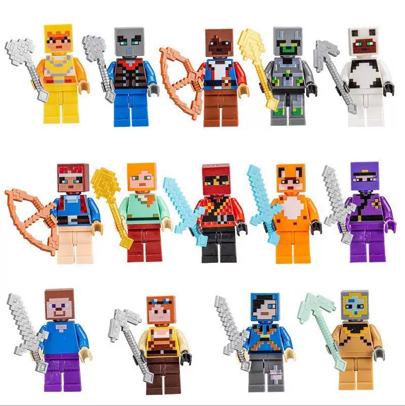 30/60pcs Cartoon Minecraft Bui - đánh giá và giá Model Kit Bandai